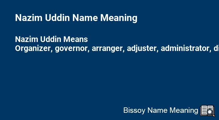 Nazim Uddin Name Meaning